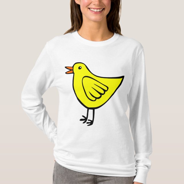 Camiseta Pájaro pequeño - Amarillo (Anverso)