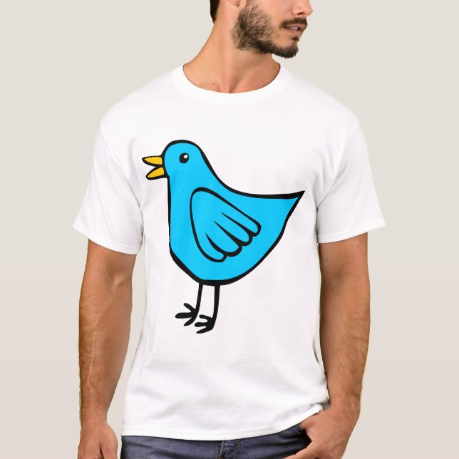 Camiseta Pájaro pequeño - Azul (Anverso)