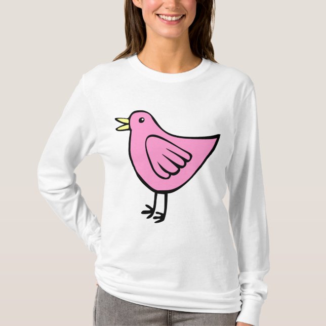 Camiseta Pájaro pequeño - Rosa (Anverso)