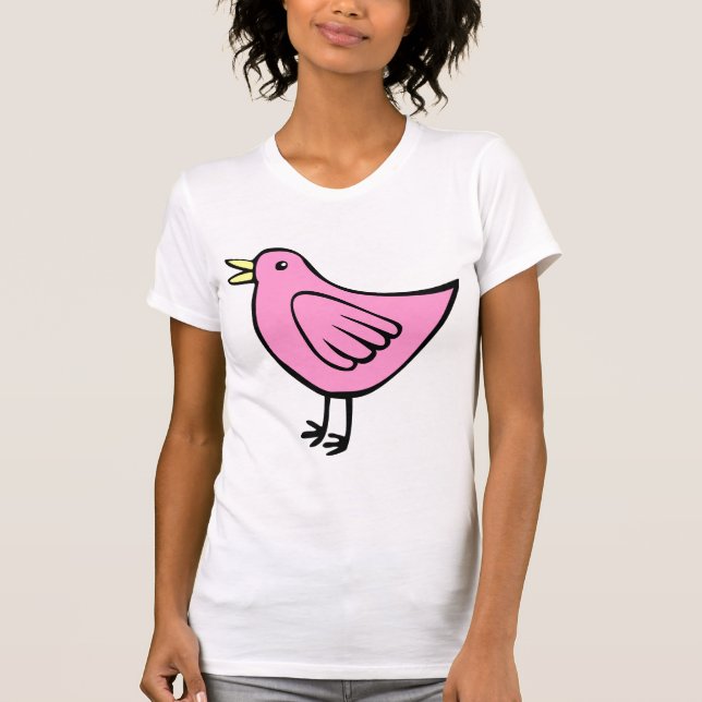 Camiseta Pájaro pequeño - Rosa (Anverso)