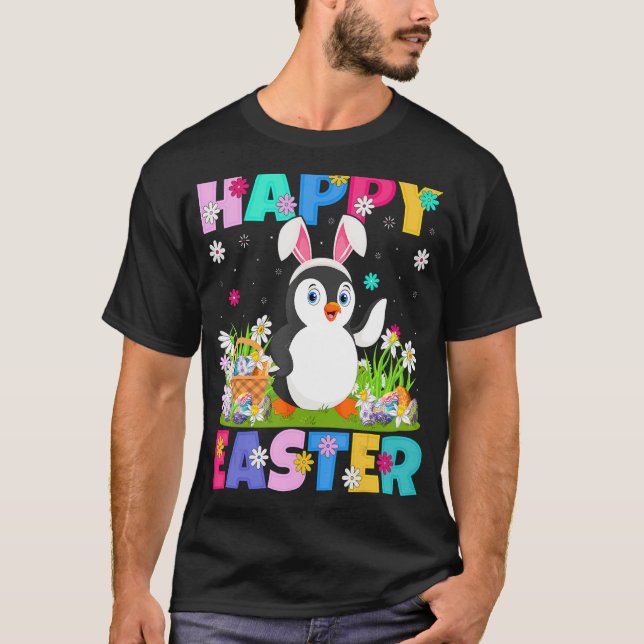Camiseta Pájaro Pingüino Feliz Pascua (Anverso)