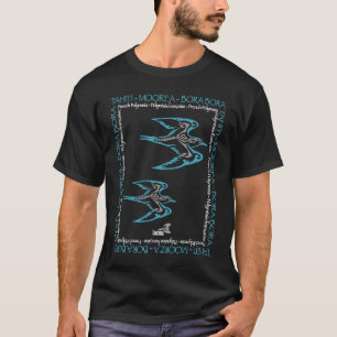 Camiseta Pájaro polinesio en el mar con tatuaje tribal