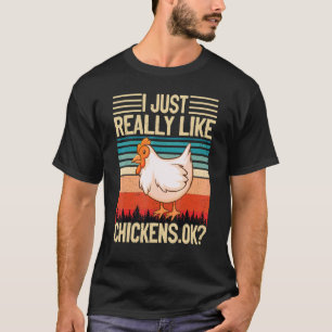 Camiseta Pájaro Retro Vintage Me Encantan Las Gallinas Ok
