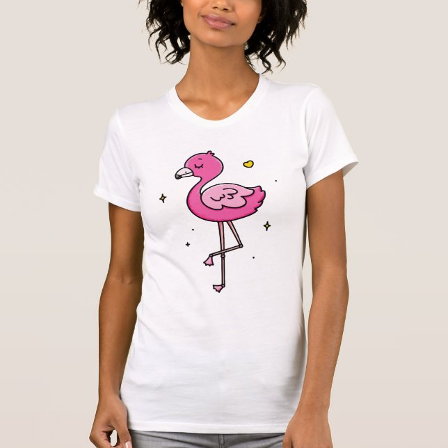 Camiseta Pájaro rosa (Anverso)