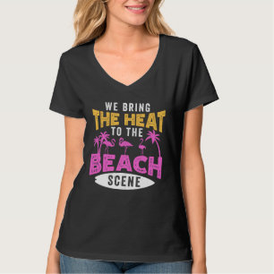 Camiseta Pájaro Rosa Flamenco Traemos el Calor a la Playa