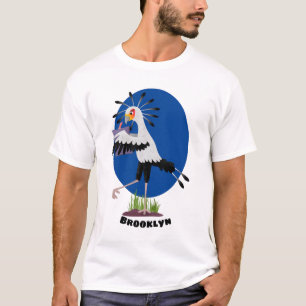 Camiseta Pájaro secretario lindo escribiendo notas caricatu