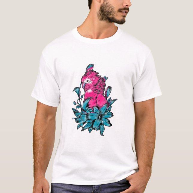 Camiseta pájaro silvestre y arte loro diversión hoodie no s (Anverso)
