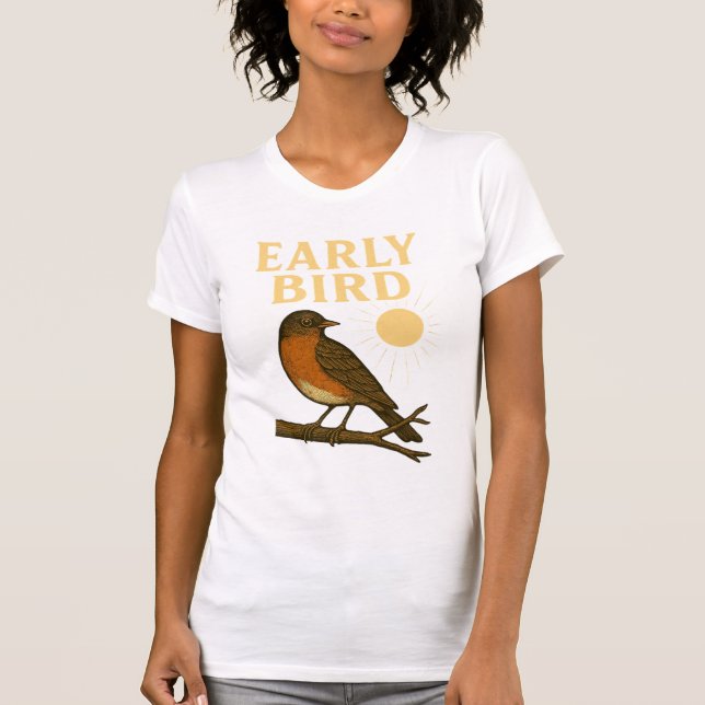 Camiseta Pájaro temprano (Anverso)