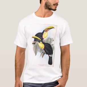 Camiseta Pájaro tropical cargado en cuenta amarillo de