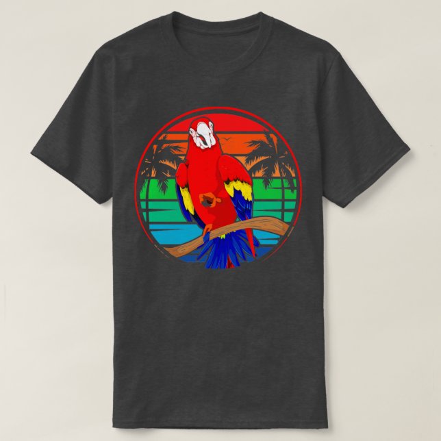 Camiseta Pájaro Tropical Macaw Ave Loro (Diseño del anverso)
