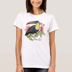Camiseta Pájaro Turco Acuático Con Flores