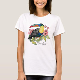 Camiseta Pájaro Turco Acuático Con Flores