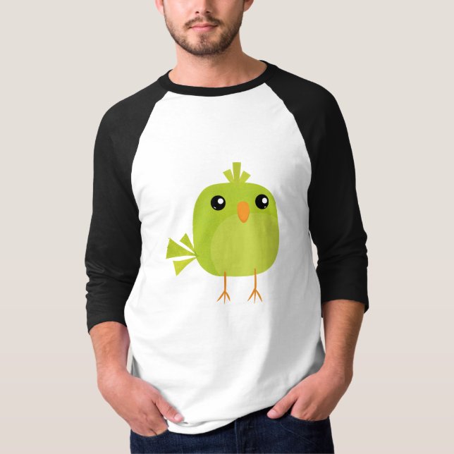 Camiseta Pájaro Verde Dibujos Animados   (Anverso)