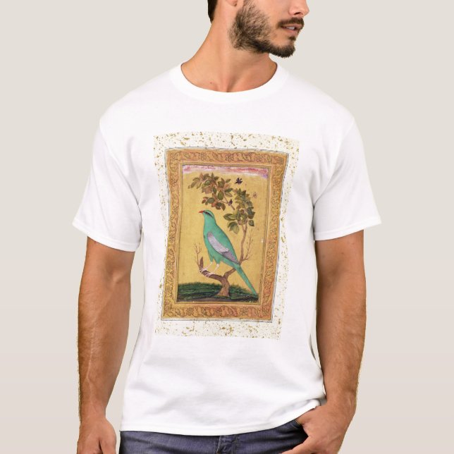 Camiseta Pájaro verde, Mughal (aguazo en el papel) (Anverso)
