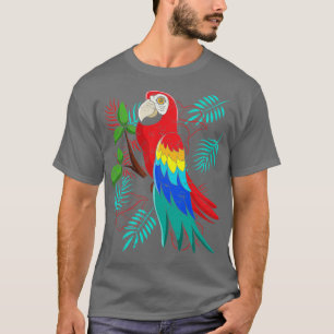 Camiseta Pájaro Viendo Pájaro Tropical Loro Macaw