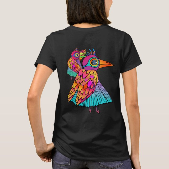 Camiseta Pájaro volador lleno de color (Reverso)