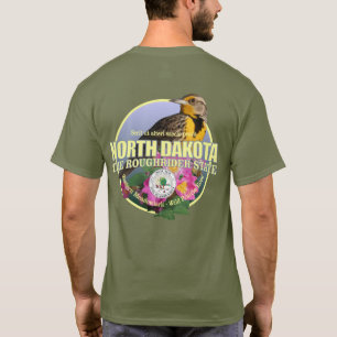 Camiseta Pájaro y flor de estado de Dakota del Norte