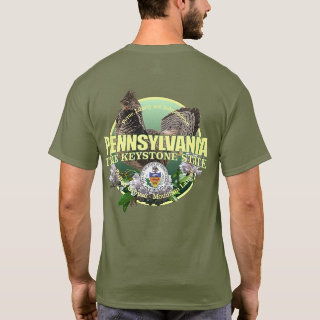 Camiseta Pájaro y flor del estado de Pennsylvania (Reverso)