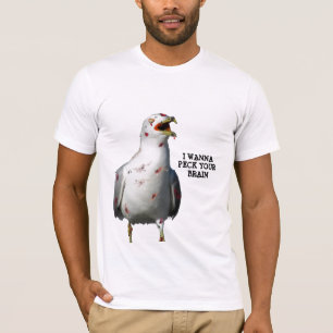Camiseta Pájaro zombi quiere cuidar tu cerebro