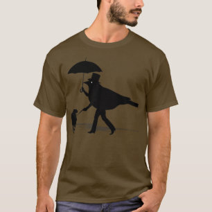 Camiseta Pájaros caminando por un perro