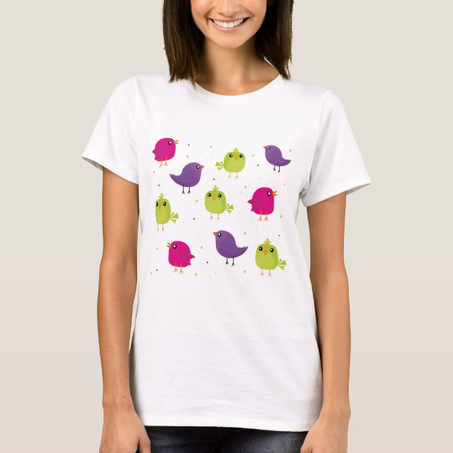 Camiseta Pájaros coloridos lindos (Anverso)