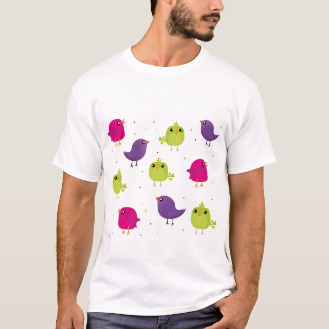Camiseta Pájaros coloridos lindos (Anverso)