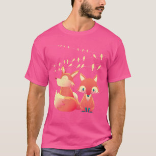 Camiseta Pájaros Cute Foxes Pájaros Fauna silvestre Fox