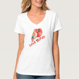 Camiseta Pájaros de Amor de San Valentín