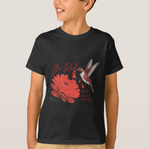 Camiseta Pájaros De Color Rojo Para Mujeres Enfermedades Ca