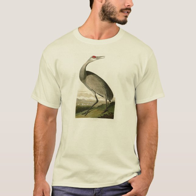 Camiseta Pájaros de John James Audubon de la grúa de (Anverso)