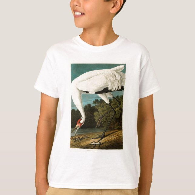 Camiseta Pájaros de John James Audubon de la grúa que (Anverso)