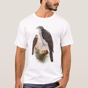 Camiseta Pájaros de Juan Gould del azor de la fauna de Gra