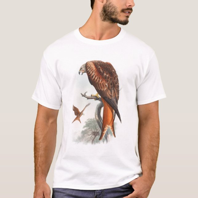 Camiseta Pájaros de Juan Gould del halcón de Glead de la (Anverso)