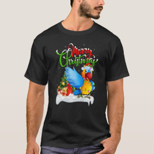 Camiseta Pájaros de loro decoraciones navideñas Santa Parro