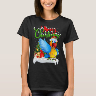Camiseta Pájaros de loro decoraciones navideñas Santa Parro
