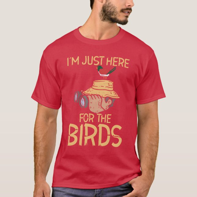 Camiseta Pájaros de observación de aves Binoculares de aves (Anverso)