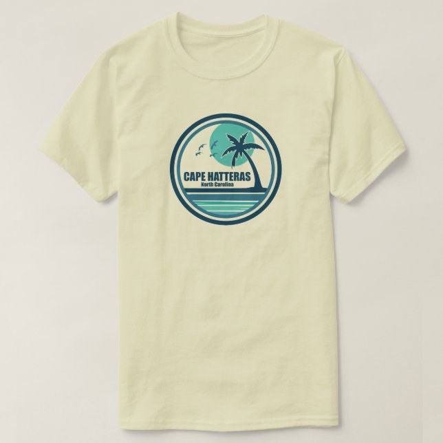 Camiseta Pájaros de palmeras de Cape Hatteras North Carolin (Diseño del anverso)