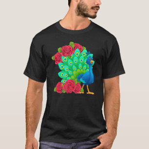 Camiseta Pájaros de pavo real decorativos Gráficos de anima