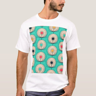 Camiseta Pájaros de pavo real: Fantasía de marfil azul.