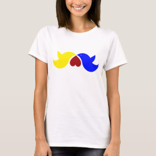 Camiseta Pájaros del amor con el corazón
