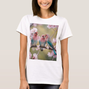 Camiseta "Pájaros del amor" cuando tres es multitud,