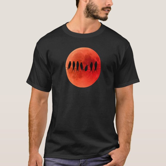 Camiseta Pájaros Eclipépticos Lunares De La Luna De Sangre  (Anverso)