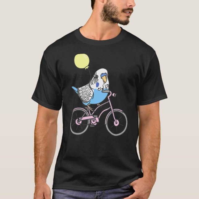 Camiseta Pájaros en bicicleta Dueño de Parrot Mascota Azul  (Anverso)