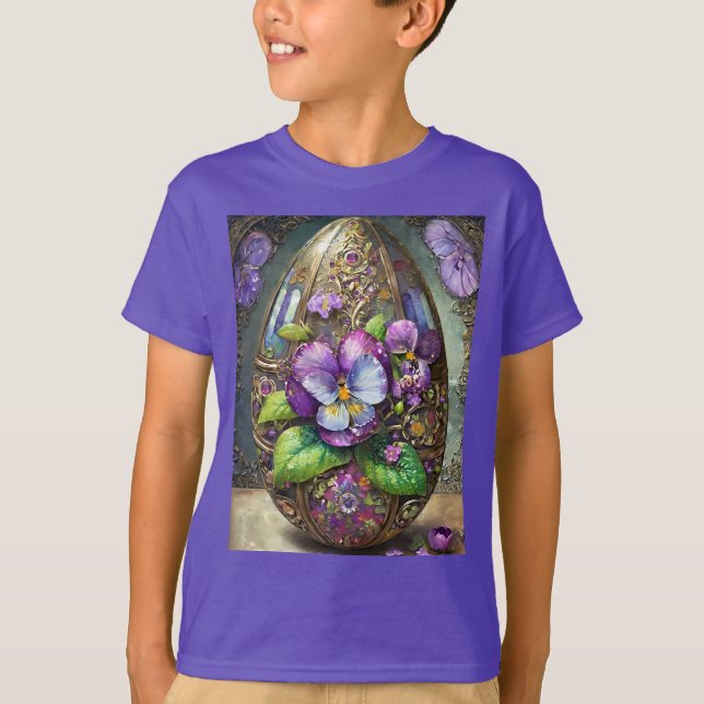 Camiseta Pájaros en flor violan el huevo de Pascua (Anverso)