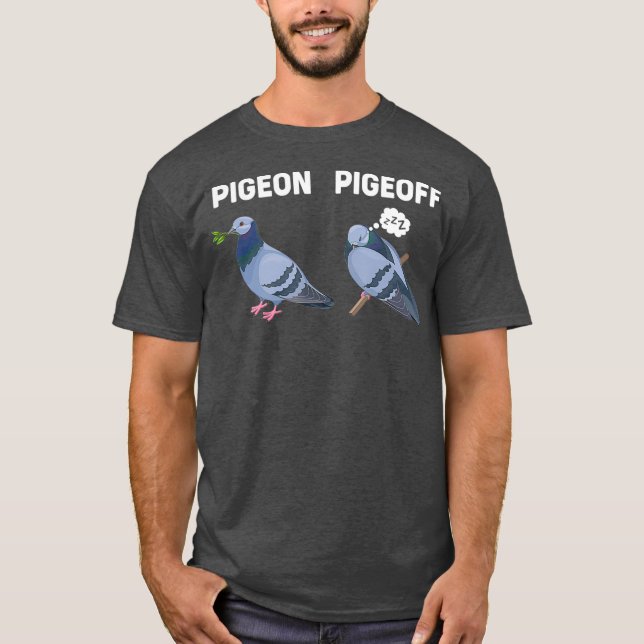 Camiseta Pájaros Enamorados Regalo Gracioso Pigeon Pigeoff (Anverso)