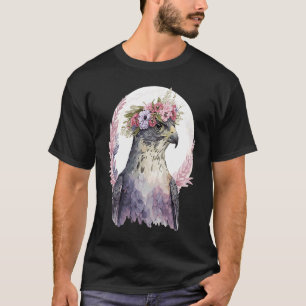 Camiseta Pájaros Falcon De Prey Flower Crown Floral Bird Wa