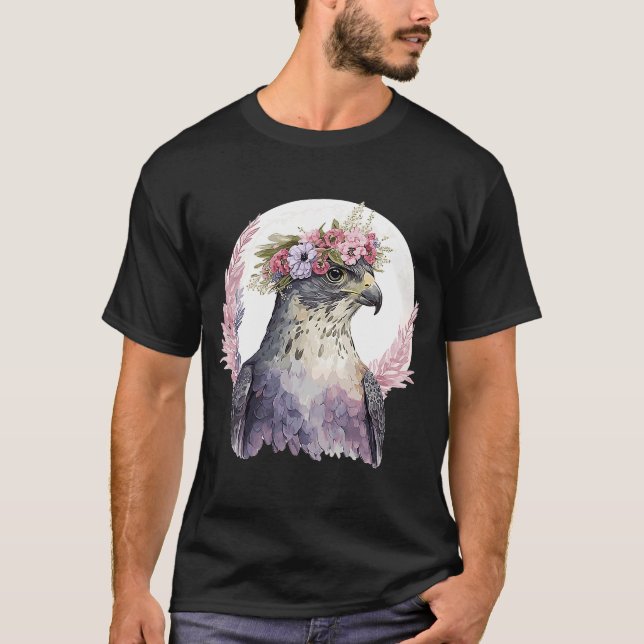 Camiseta Pájaros Falcon De Prey Flower Crown Floral Bird Wa (Anverso)