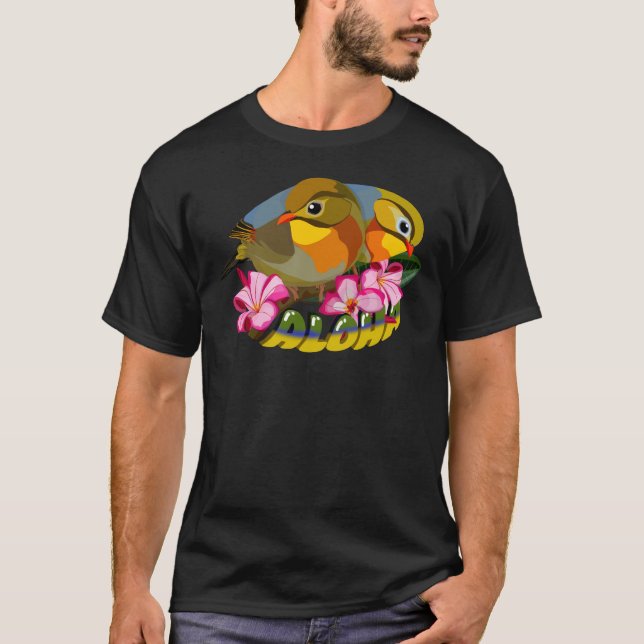 CAMISETA PÁJAROS LEIOTHRIX DE LIBERTAD ROJA—ALOHA (Anverso)