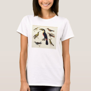 Camiseta Pájaros nativos, incluyendo el Toucan (centro),