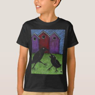 Camiseta Pájaros negros jugando